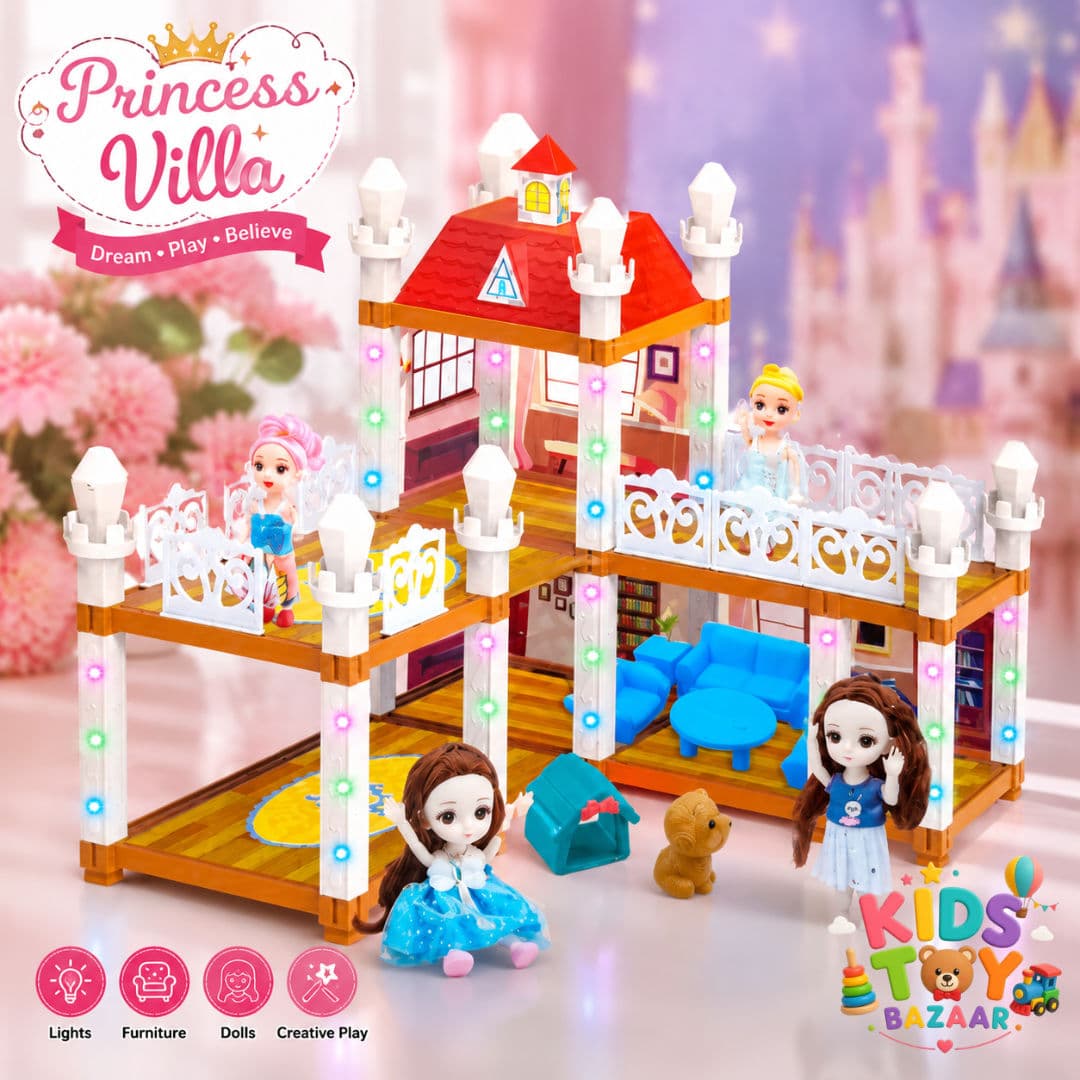 Princess Dream Villa Playset with Dolls & Furniture