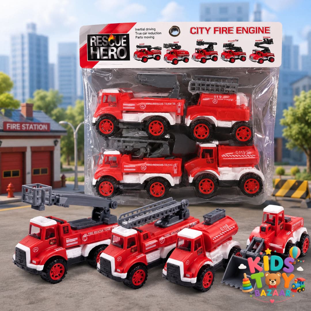 Mini Fire Truck Set 4-Piece