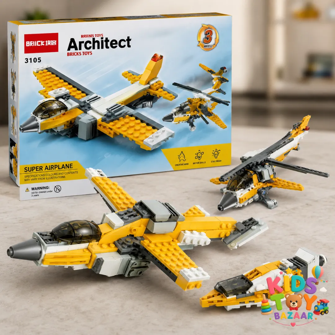 3-in-1 Architect Bricks Super Airplane Set