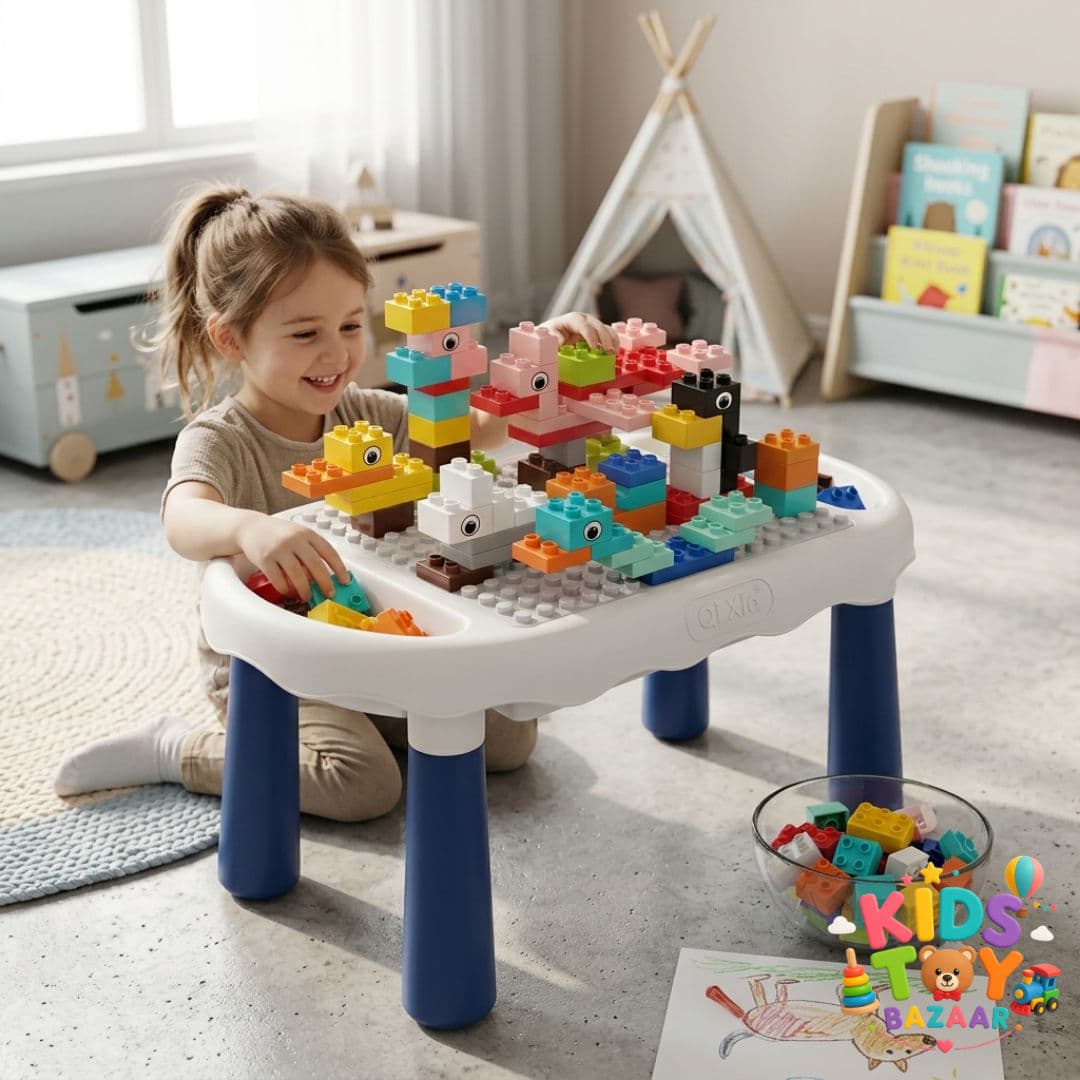 2-in-1 Creative Building & Drawing Table