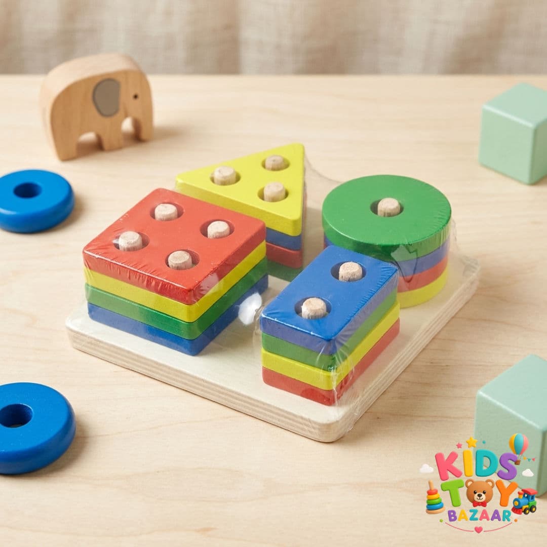 Geometric Wooden Puzzle Set - 4 Pieces - view 3