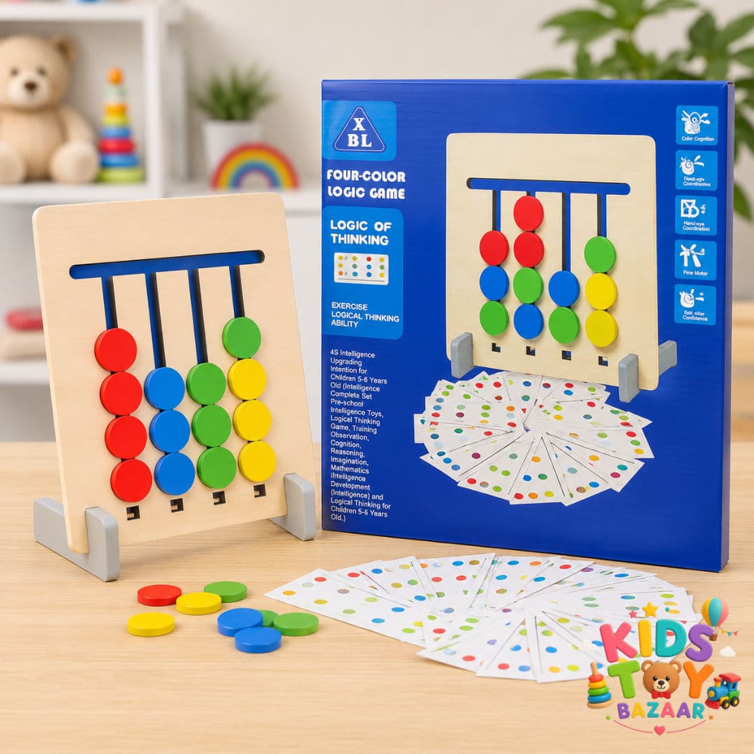Four-Color Logic Game – Educational Wooden Matching Board