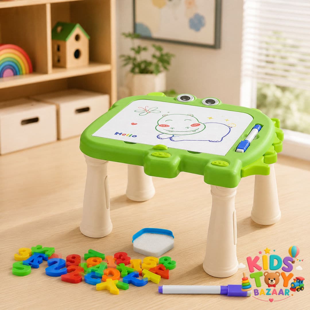 Magnetic Kids Writing Desk & Drawing Board with Alphabet Set (3-in-1)