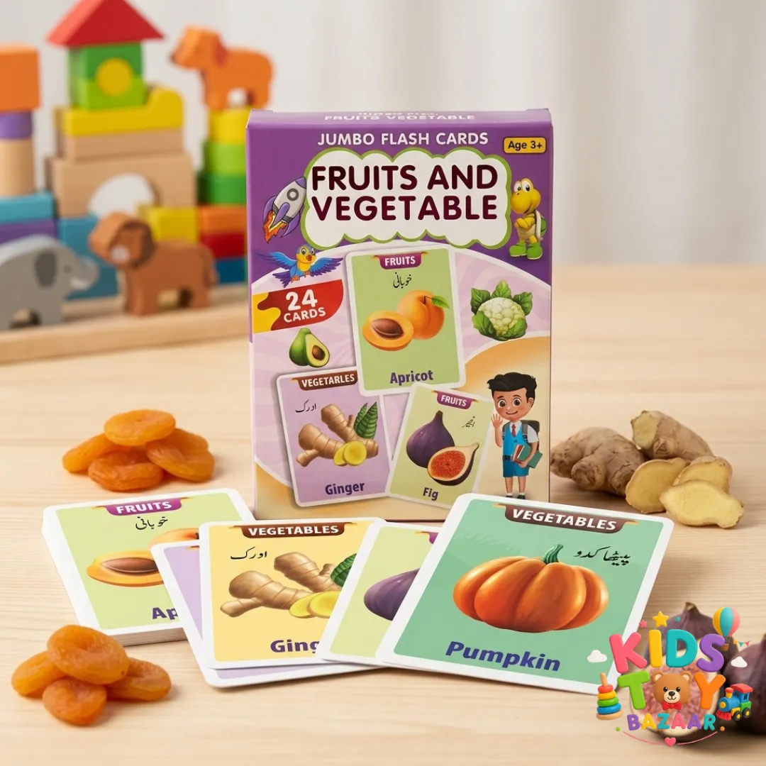 Jumbo Fruits and Vegetable Flash Cards - Educational Toys