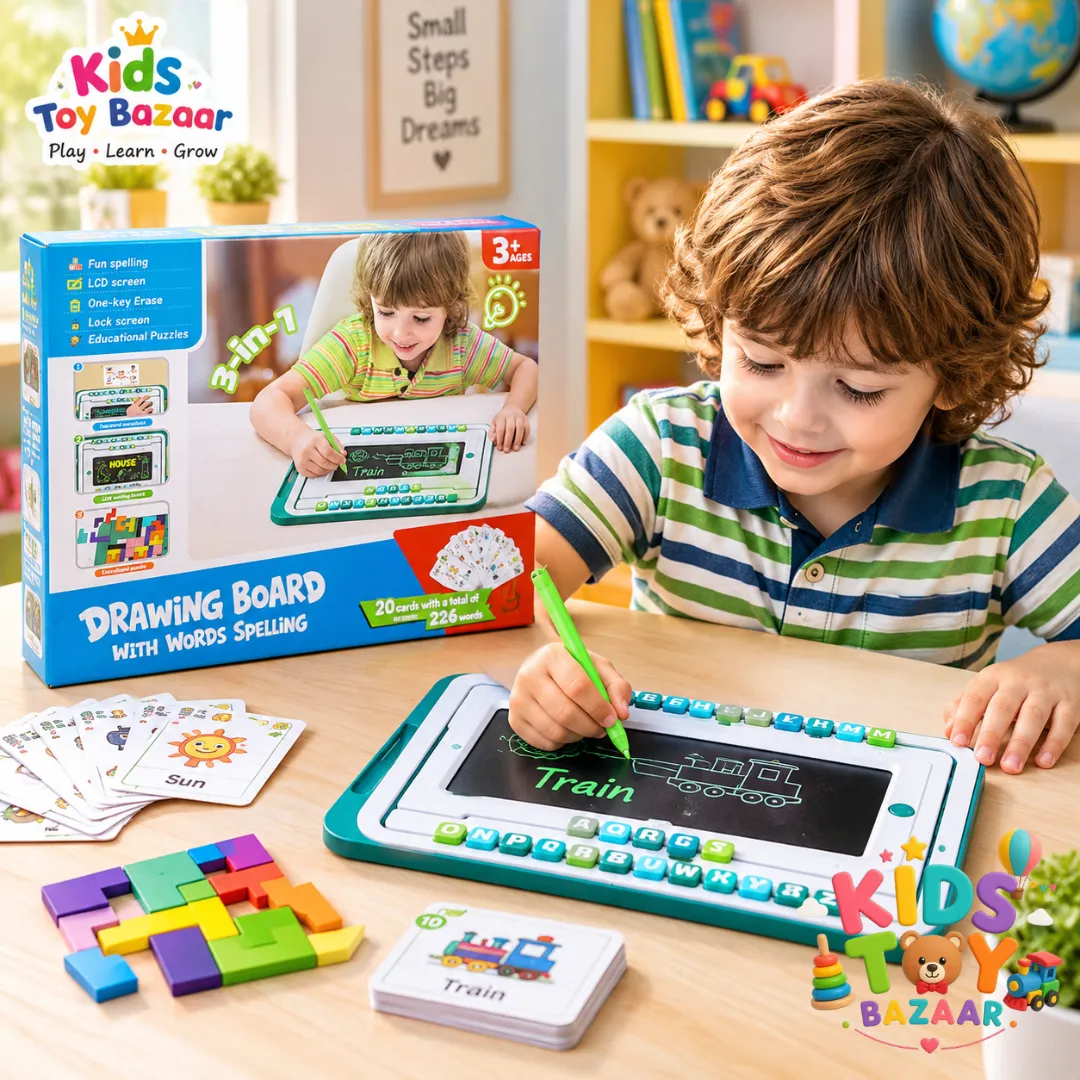3-in-1 Drawing & Word Spelling Board - Learning Toys