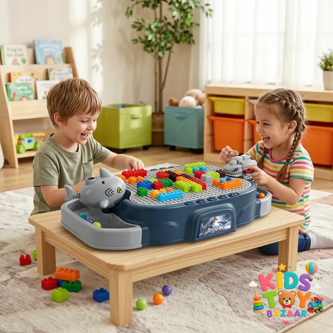 2-in-1 Battle Shooting & Block Table - Family Games