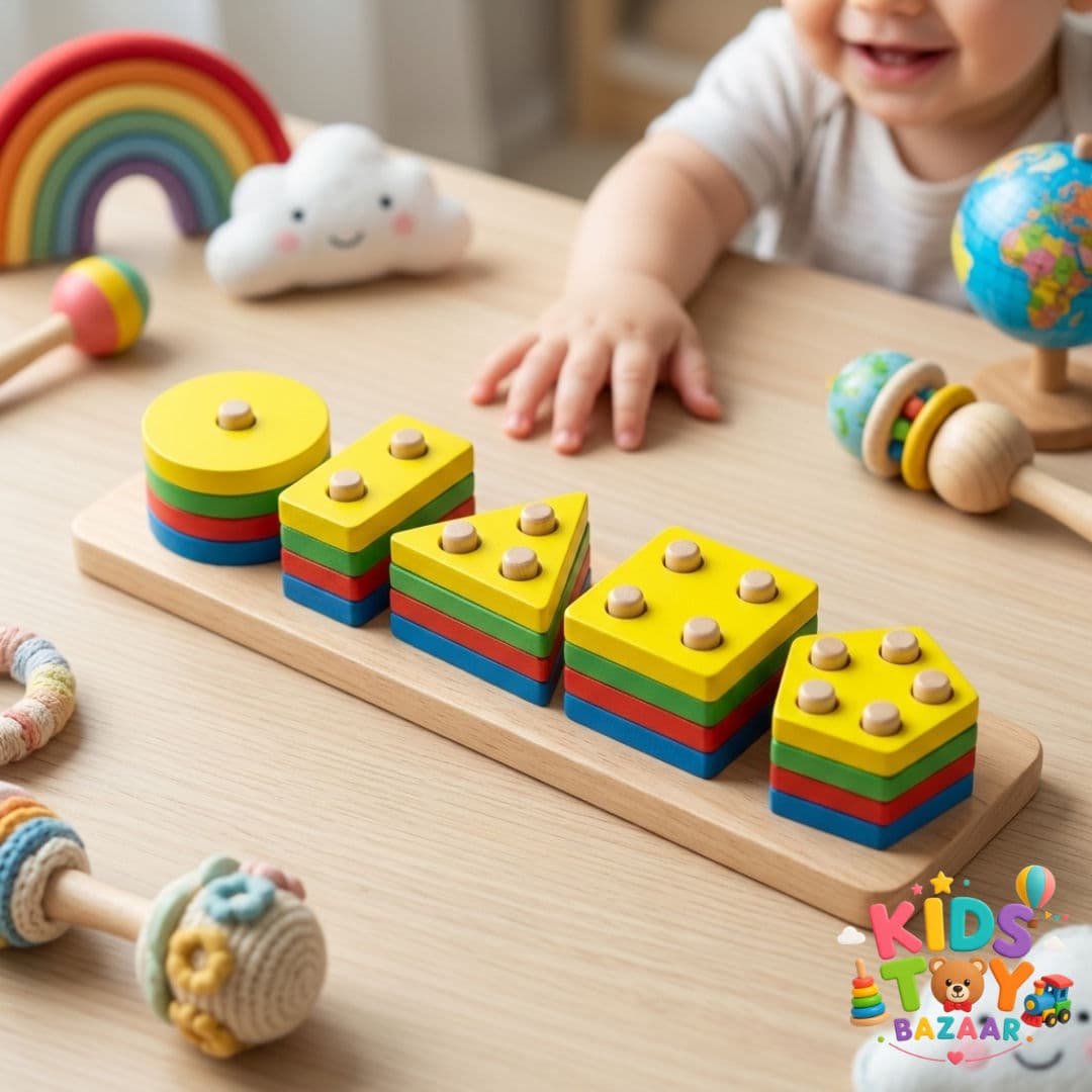 Geometric Wooden Puzzle Set